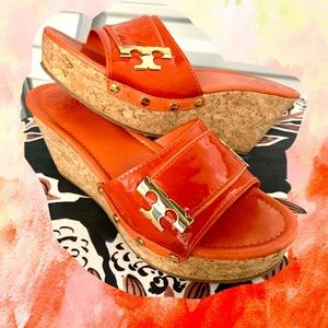 Tory Burch ‘Pamela’ Cork Wedges, size 11